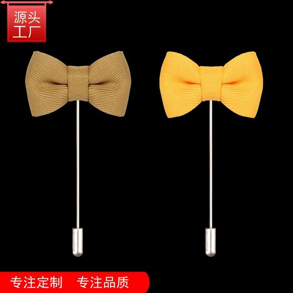 

luxury designers mei-04 handmade exquisite fashion flat angle bow brooch cloth men's suit jewelry xmas gifts, Gray