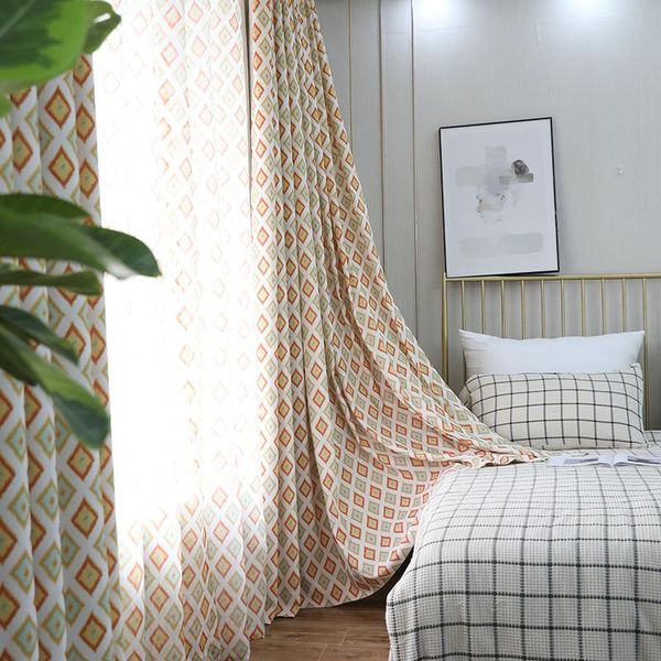 

curtain & drapes modern simple european polyester cotton printed screen for livingroom bedroom