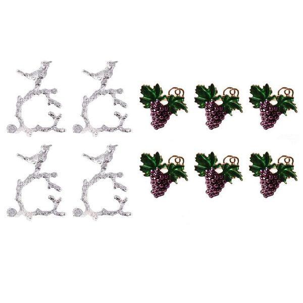 

napkin rings 4pcs bird ring model room el buckle with 6pcs rings, fruit buckles, grape