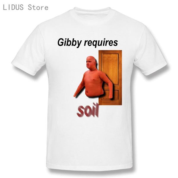 

men's t-shirts gibby requires soil t shirt men tshirt cotton t-shirt summer fashion shirts short sleeve gift, White;black