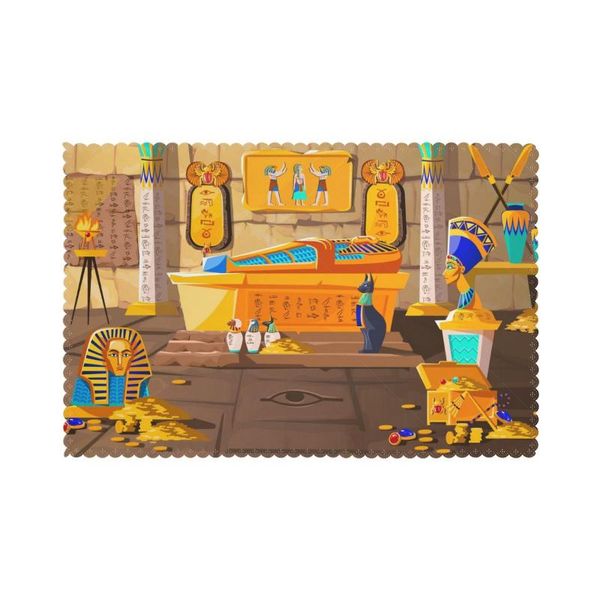 

mats & pads set of 6 ancient egypt tomb pharaoh placemats for dining table place mat in kitchen accessories cup wine