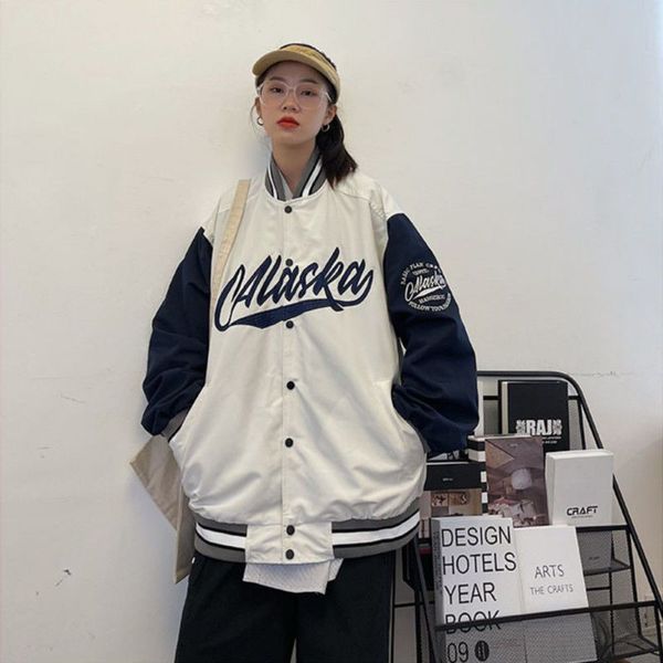 

2021 spring and autumn jaet mens retro embroidery baseball uniform padded jaet streetwear loose korean casual coat clothes, Black