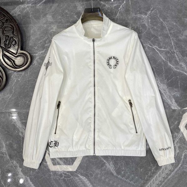 

print summer ch horseshoe crosin light and spring versatile fashion men's casual hooded jacket coat sunscreen, Black;brown