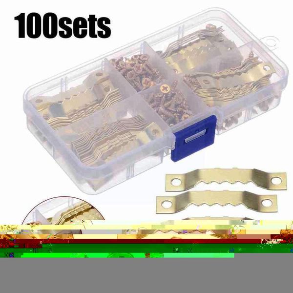 

storage bags gold double-sided serrated hook frame decoration picture screw sawtooth accessories po painting hanger box with oi q3h3