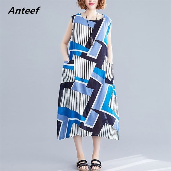 

cotton vintage stripe plus size women casual loose long summer sun party dress elegant clothes ladies dresses sundress 210517, Black;gray