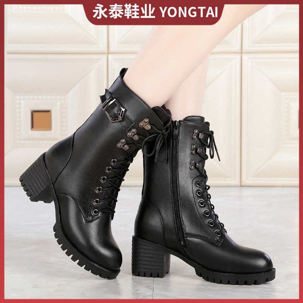 

wool women's boots motorcycle martin women's high heels medium thick psh cotton sho winter