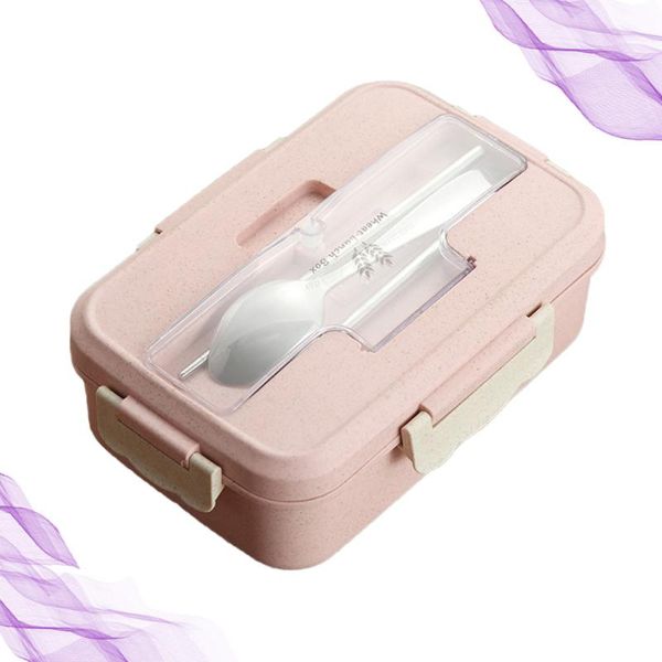 

dinnerware sets 1100ml wheat straw container portable thermal microwave oven partition box with cutlery )