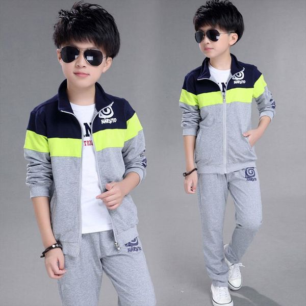 

boys girls cloth sets summer spring turn down cool boy girl jacekts pants 2 pcs set kids clothes casual children, White