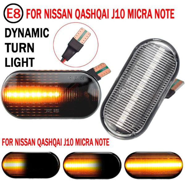 

2pcs dynamic amber led side marker turn signal sequential blinker light for 350z z33 qashqai j10 emergency lights