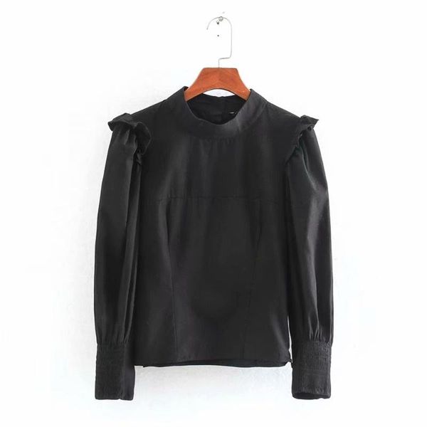 

women's blouses & shirts 2021 spring fashion wild thin neck five-point puff sleeve short casual shrink poplin shirt, White