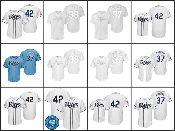 

tampa bay rays men 42 jackie robinson 38 colin poche po 37 travis d'arnaud women youthjersey, Black;red