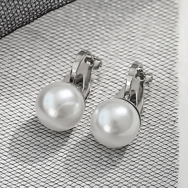 

s2246 fashion jewelry faux pearl ear clip earcuff earring simple earclip earrings, Silver