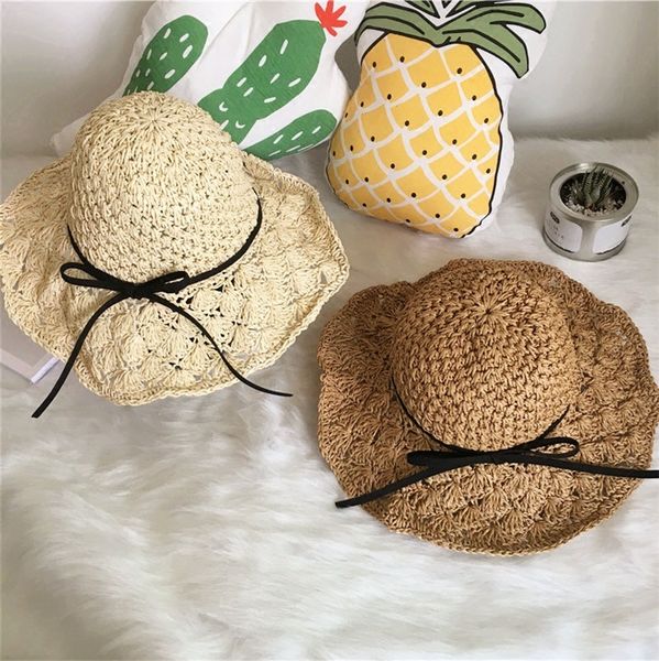 

female summer straw sunshade sunscreen foldable big beach hat cool hat, Blue;gray