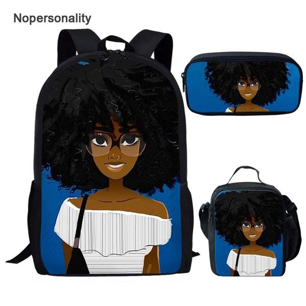 

backpack nopersonlity black african girls set for kids cartoon middle school children travel bagpacks primary bookbags