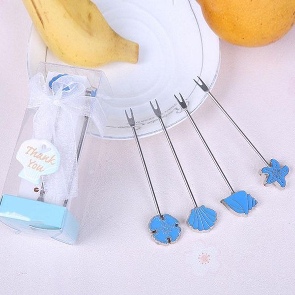 

forks tableware durable kitchen accessoties fruit fork wedding small gift supplies style 4pcs/set romantic delicacy