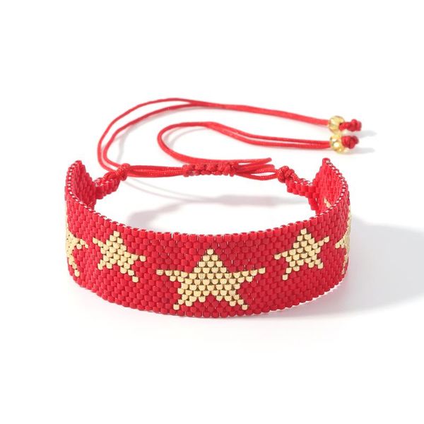 

charm bracelets yaukia hand woven bohemianarmband pulseras mujer moda red bottom gold star miyuki bead bracelet 2021 gifts fashion jewelry, Golden;silver