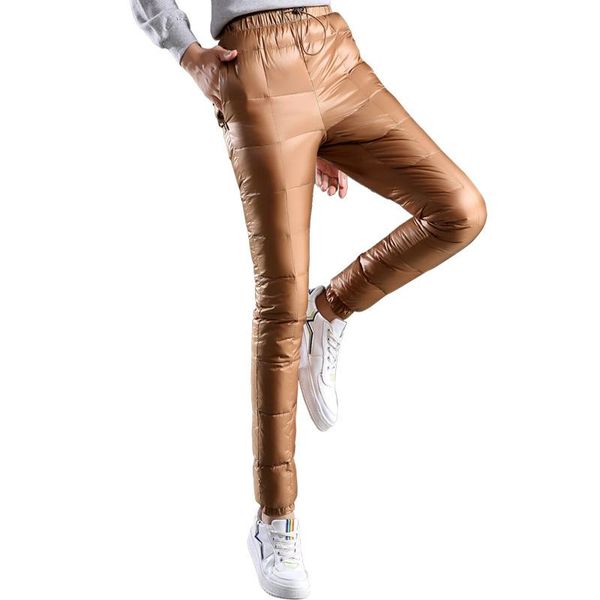 

women's pants & capris winter warm thick cotton ladies 2021 fashion tight high waist stretch casual comfortable snowpants women, Black;white