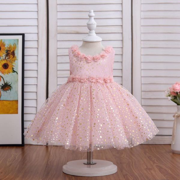 

girl's dresses pearls girls dress lovely back bow children's gowns baby kids flower girl princess easter first birthday wear, Red;yellow