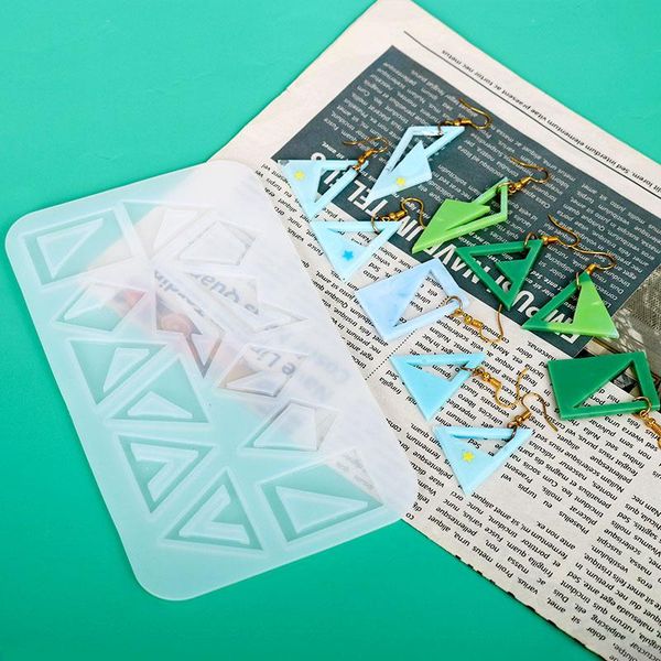 

decorative objects & figurines diy diamond shaped triangle earrings crystal epoxy resin mold pendant jewelry making silicone