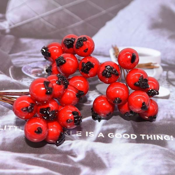 

decorative flowers & wreaths 50/100pcs mini fake fruit artificial stamens red white berries bouquet diy flower wreath xmas wedding home orna