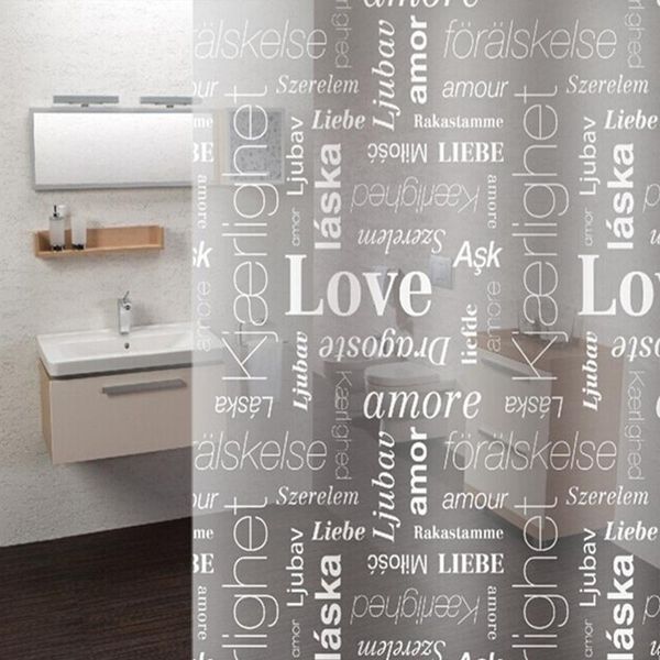 

letter printed shower curtain waterproof mildew bathroom partition translucent thicken bathtub screens home decor curtains