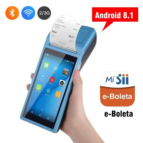 

ready shiphandheld terminal pda android 8.1.0 bluetooth 2g/3g wifi net 1+8g with built-in 58mm thermal receipt printer scanners