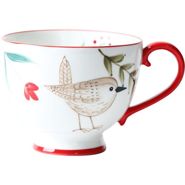 

mugs nordic style retro hand-painted ceramic coffee mug teacup home breakfast milk cups animal water cup