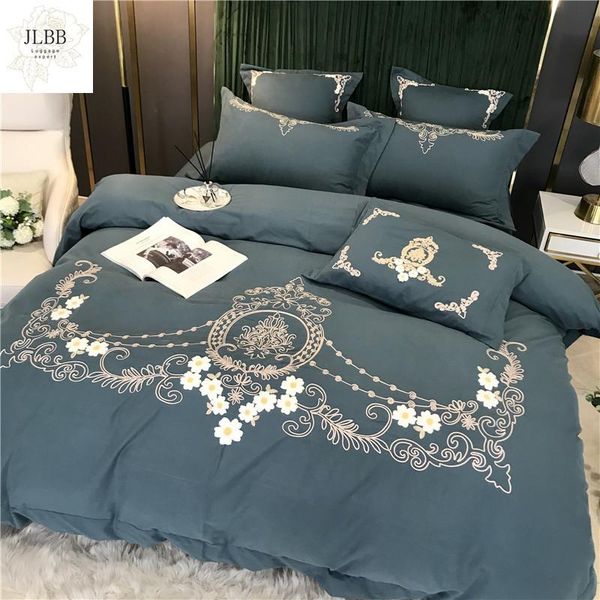 

bedding sets autumn winter thicken sanding 600tc egyptian cotton set flower embroidery duvet cover bed linen fitted sheet pillowcases