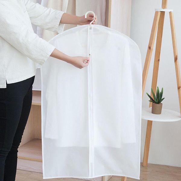 

clothing & wardrobe storage 5pcs/lot transparent clothes dust cover moisture-proof hanging pocket for coat suit dress garment organizer