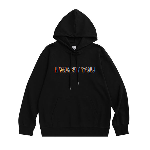 

2021 new autumn winter hooded fashion br letter distorted personalized printed sweater for men and women korean loose couple top, Black