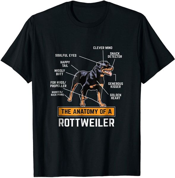 

anatomy of a rottweiler t-shirt dog lover tee size s-5xl, White;black