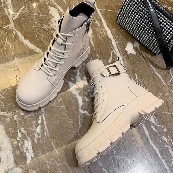 

boots women short buckle zipper women's winter autumn shoes fashion casual ankle ladies footwear size 35-40, Black