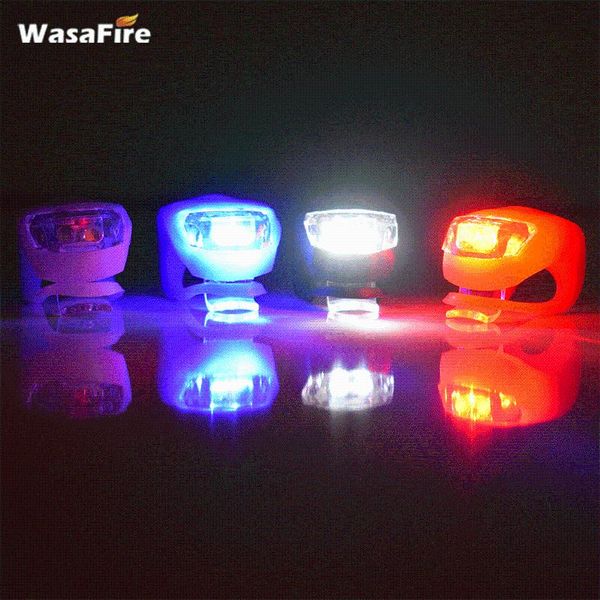 

bike lights 50pcs/lot wholesale waterproof silicone light mini led head front rear wheel bicycle cycling warning taillamps