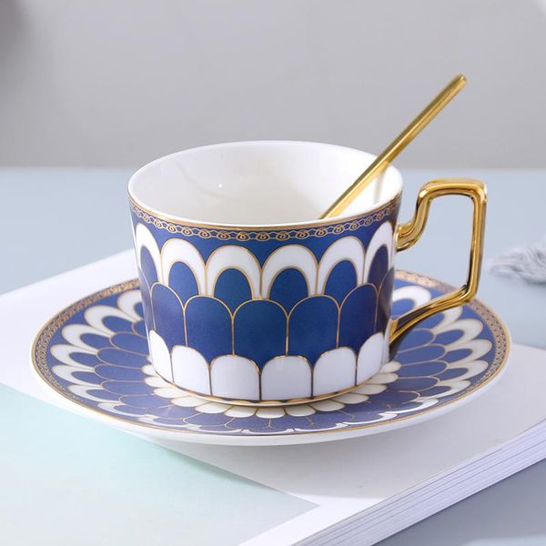 

cups & saucers vintage nordic cup luxury british ceramic creative with spoon xicaras de cafe retro coffee tea cs mm60byd