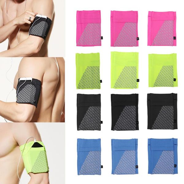 

reflective running sports armband phone holder arm wrist belt bag for camping hiking backpacking waist support, Black;gray
