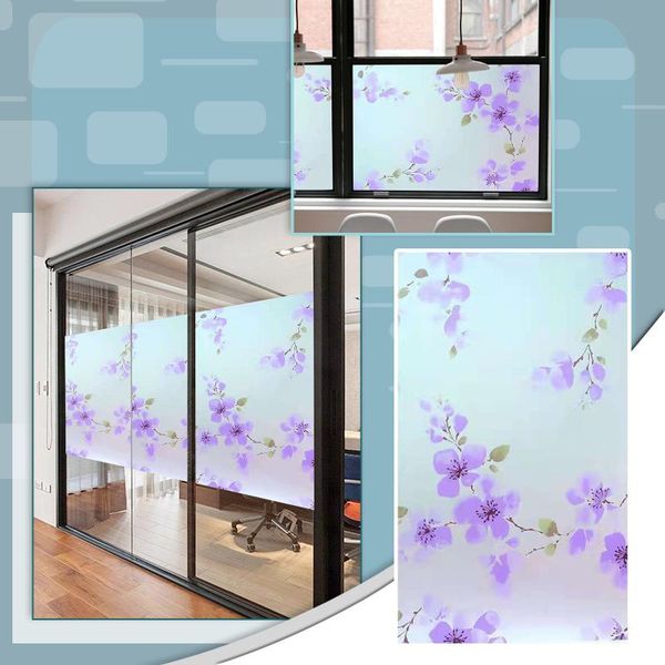 

window stickers plant electrostatic frosted glue-glass sticker film bathroom opaque shading sunscreen grille