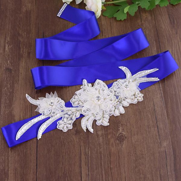 

wedding sashes amorarsi s428 sequins bride sash beaded organza flowers belt get together woman accessories girl clothes decoration, White