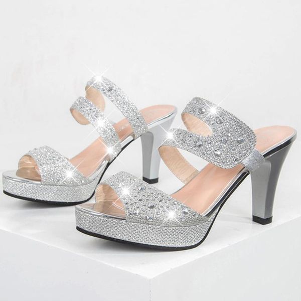 

slippers shoes women's fashion ladies 2021 high-heeled casual thick-soled fish mouth open-toe shoe slippers#g40, Black