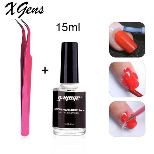 

nail polish xgens 15ml peel off liquid tape form protection finger skin cream whit latex protected glue easy clean