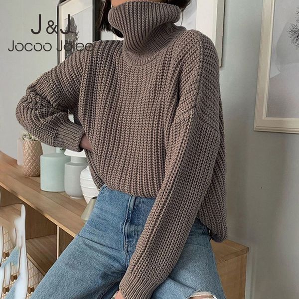 Jocoo Jolee Autunno Inverno Manica A Pipistrello Allentato Pullover Donna Vintage Harajuku Maglione Oversize Maglioni Solid Maglieria Top 210518