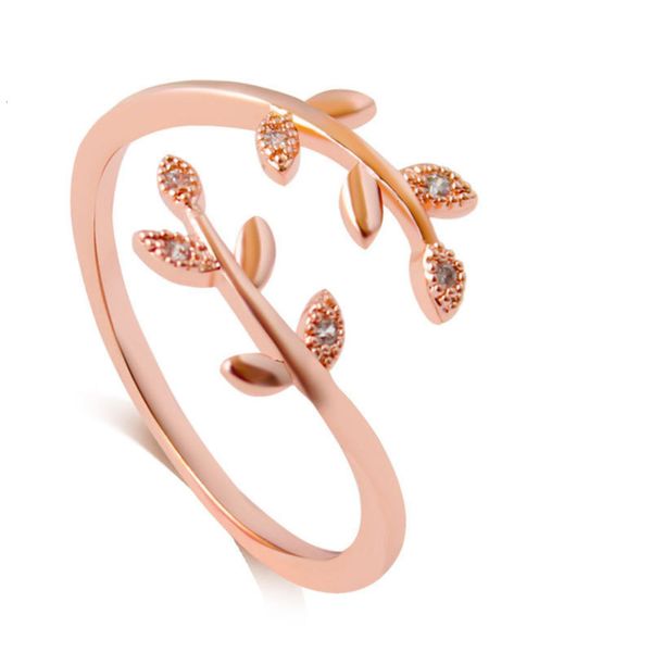 

r016 simple hollow out carved rose gold silver small leaf ring, Black