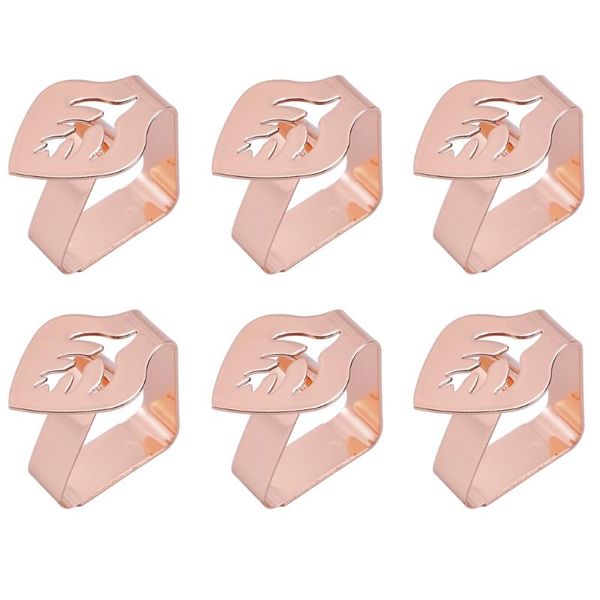 

napkin rings 4/6/12pcs creative leaf stainless steel tablecloth clip picnic table cover clamp