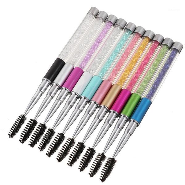 

10pcs diamond colorful eyelash extension makeup mascara wand crystal brush brushes1