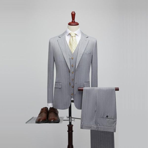 

men's suits & blazers [jacket+vest+pants] boutique fashion casual suits, high-end social formal wear 3-piece suit, groom wedding, White;black