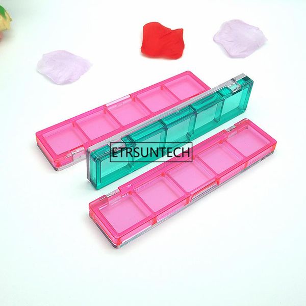 

storage bottles & jars 100pcs empty green pink eyeshadow container case 5 girds pans cosmetic blusher compact lipstick f2376