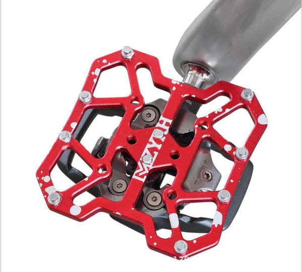 

bike pedals mountain self-locking pedals, lock turn flat suitable for shimalo spd cleats and bicycle