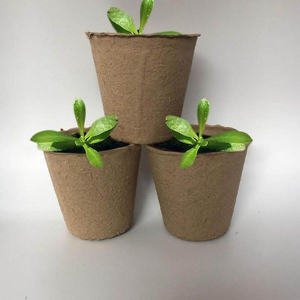 

10pcs/set 8*8*8cm paper pulp seedling cup nursery pots biodegradable flowerpot for garden supplies planters &