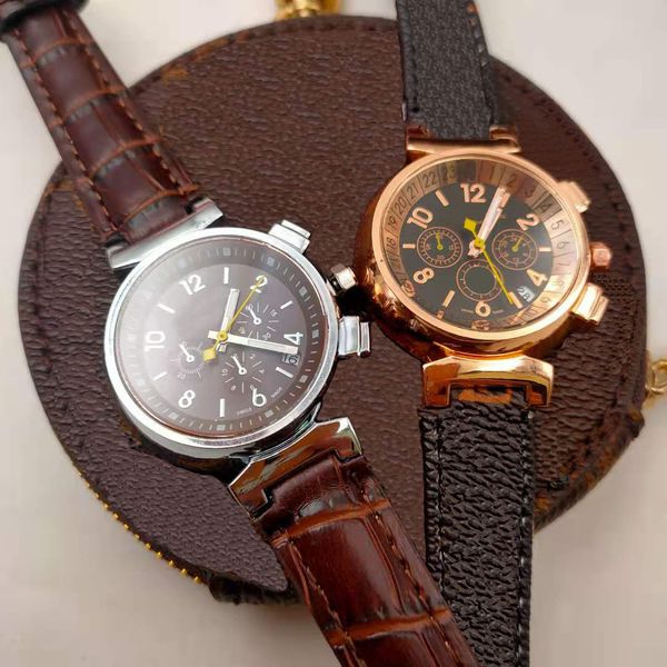 

2021 luxury ladies premium waterproof bee watch brand quartz movement leather strap with gift box, Slivery;brown