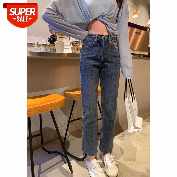 

[nine-point straight-leg jeans] look thinner nine-point jeans #am9w, Black;white