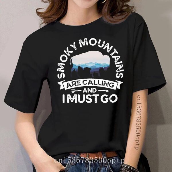 

women's t-shirt women funny t shirt fashion tshirt smoky mountains are calling and i must go, White